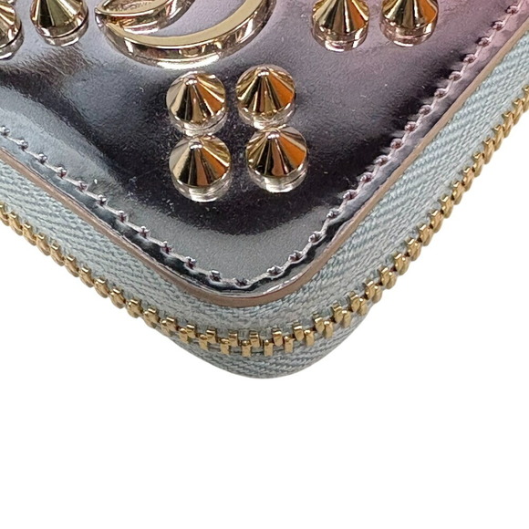 Christian Louboutin Panettone Lockstud Zip Around Wallet Card Coin Multicolor - Picture 6 of 11